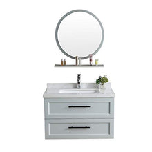 Set di Mobiletti Specchio e Lavabo Mobile da Bagno Semplice Bagno Bagno Mobile Armadio Combinazione Balcone in Ceramica lavabo (Color : Gray, Size : 53x80x53cm)