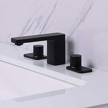 VBARV Rubinetto per lavabo da Bagno in Ottone - Rubinetto per lavabo a Tre Fori Rame Diviso in Tre Pezzi Mobile da Bagno con Acqua Calda e Fredda lavabo Nero Spazzolato