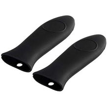 Cabilock 2 Pezzi in Silicone Copri Manico per Padelle Manici Resistenti al Calore per Padelle Bistecchiere Padelle in Ghisa (Nero)