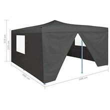 Festnight Gazebo da Giardino Gazebo Pieghevole con 4 Pareti Gazebo 5x5 m Tende Gazebo Chiuso Impermeabile Tendone da Esterno Bianco/Antracite