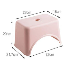 Sgabello in plastica x4, sgabello basso quadrato spesso addensato (per adulti e bambini), resistente portante, adatto per cucina bagno esterno con tappetino antiscivolo/rosa / 28x18x20cm