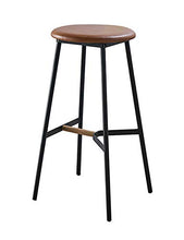MYAOU Sgabelli da Bar Vintage industriali, Sgabello da Bar Rotondo con Cuscino in Ecopelle con poggiapiedi in Metallo e Base bancone da Cucina sedie per cucine da Pub da Giardino