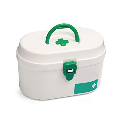 Scatola per Medicinali Medicina Storage Box con scomparti, piccoli elettrodomestici Medicina di sicurezza, 8.2 pollici, sicurezza di emergenza, multi-funzione di sicurezza, verdi Contenitore per Medic
