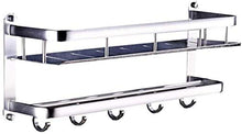 HYJMJJ Great Coat Ganci, Piazza Spazio Silver Frame in Un Solo Strato in Alluminio, Il Tipo di aspirazione Non perforare Mensola for Bagno, 5 Pezzi Mobile Hook Tieni la Grande Vita.