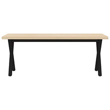 Montloxs Pratica Panca in Legno massello di Pino in Stile Industriale, Panca da Interno in Stile retrò 115 x 40 x 45 cm  Modello 3 Piedi in Acciaio Verniciato a Polvere
