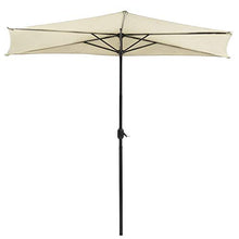 Ombrellone Mezzaluna a parete salvaspazio tondo Ø 270x254H cm in alluminio colore ecrù