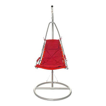 KASANOVA Poltrona a Dondolo Sospesa con Braccio in Metallo - Dondolo con Seduta Oscillante - 1 Seduta - 90x192x90 cm - Portata max: 90 kg - Colore Rosso