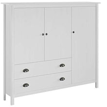 FAMIROSA Armadio a 3 Ante Hill Range Bianco 142x45x137 cm Legno di Pino Bianco