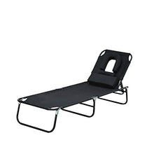 homcom Outsunny Lettino Prendisole Lettino da Giardino Lettino Relax Lettino treppiede con Apertura Frontale Grigio