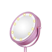 Specchio cosmetico a LED Specchio a LED 2 specchi HD Ingrandimento 3X Rotazione a 360 ° alimentata a Batteria Luce di riempimento Morbida Uniforme a LED, Base Antiscivolo
