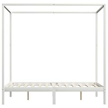 SKM Giroletto con Baldacchino 2 Cassetti Bianco in Pino 120x200 cm