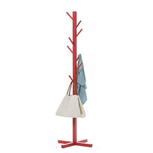 SANON Semplice Pavimento in Legno Appendiabiti Semplice Gancio Moda Hanger Soggiorno Bagagli da Letto Hanger Red cremagliera 158x50cm Coat WTZ012