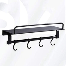 AINIYF Bagno Bagno Doccia Mensola Organizzatore Cucina a Parete di Alluminio dello Spazio Rettangolare igienici Punch Torre Libero Hanger Fence 1 Livello Nero, Il sig.Bagno