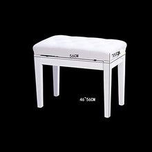 Sgabello per Pianoforte Sedia Regolabile di Legno Solido Ispessito Piano Bench Piano Guzheng elettrica Pratica Sgabello Senza Biblioteca 1-Person (Colore : Bianca, Dimensione : 56x35x56cm)
