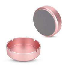 Custodia per gioielli, batteria a vite integrata per scatola di immagazzinaggio in lega di alluminio, scatola di forma rotonda con anello di metallo, portaoggetti, mini scatola del tesoro(Oro rosa)