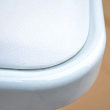 LXLAMP Sgabello da Doccia, Sgabello Bagno Vecchio Sgabello Bagno Antiscivolo, Staffa Metallica/Sedile in Pelle/Tappetino in Plastica/Sedia Pieghevole Esterna Bianca