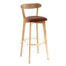 TQJ Seggiola da Bar Sgabelli da Bar,Sedia Alta Cucina con Schienale Poggiapiedi di Faggio Comodo,70cm (Color : Brown)