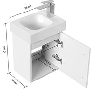 Mobile bagno con lavabo Geberit Icon 38cm a destra nero satinato