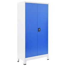 Tidyard Armadio per Ufficio in Metallo,Armadio Schedario- Disponibili in Diverse Misure 90x40x180 cm Grigio e Blu