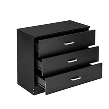 GUHUIHE Comodino, comodini con cassetto, Legno Semplice Comodo a 3 cassetti a 3 cassetti Tavolo Notturno Nero, Comodino (66 x 33 x 56) cm