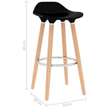 GOTOTOP 2 sgabelli da bar con supporto aggiuntivo integrato per sala da pranzo, 39 x 39 x 80 cm, colore: nero