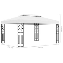 Oushome Gazebo con Tetto Doppio 3x4 m Bianco