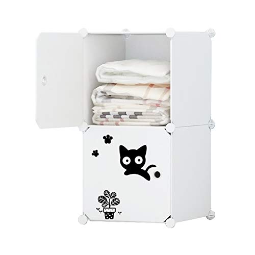 Locker Plastica Noleggio Scaffali Abbigliamento Home Camera A 2 Strati Standing Armadio Armadio Rimovibili Dormitorio Bianco 34X32X65CM MUMUJIN