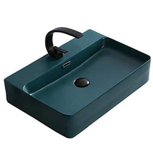 Lavandini bagno Lavelli da Bagno Lavabo in Ceramica Lavabo da Balcone Lavandino Verticale Vanità Facile da Pulire Pavone Blu Opaco Opaco smaltato Regalo