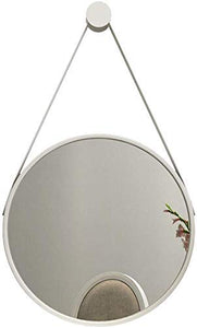 JKCKHA Europeo in Ferro battuto a Parete Specchio Appeso Rotonda Creativa Specchio spogliatoio e spogliatoio Specchio del Bagno (Colore: Bianco, Dimensione: 50cm) Decorazioni per la casa