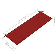 vidaXL Panca da Giardino con Cuscino Rosso 150 cm Legno di Teak