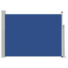 vidaXL Tenda da Sole Laterale Retrattile per Patio Privacy Automatica Schermo Parasole Frangivento 120x500 cm in Tessuto PU Blu Telaio in Ferro