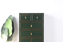 Yajutang credenza cassettiera cinese 4 cassetti 2 ante verde abete