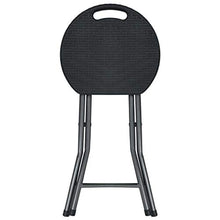 Tidyard Sgabelli da Giardino Pieghevoli 4 pz Neri HDPE in Rattan, Sgabello da Giardino in plastica Sgabello per Esterni 33 x 29,5 x 46 cm