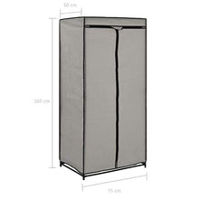 mewmewcat Guardaroba Portatile,Armadio Grigio 75x50x160 cm
