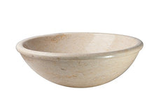 Yuchengstone - Lavabo grande in marmo pregiato, colore: sabbia chiaro con venature, pezzo unico, Ø/H: 40/14 cm, peso: circa 10 kg