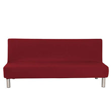 NIBESSER Copridivano Letto Senza Braccioli 3 Posti Fodera per Divano Clic Clac Pieghevole Elasticizzato Antimacchia per Soggiorno Camera da Letto(A-Rosso，Large)