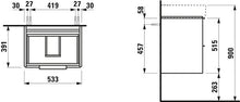 Laufen Base per mobiletto Val Vanity, 2 cassetti, per lavabo 810282, colorazione: Multicolore - H4021921109991