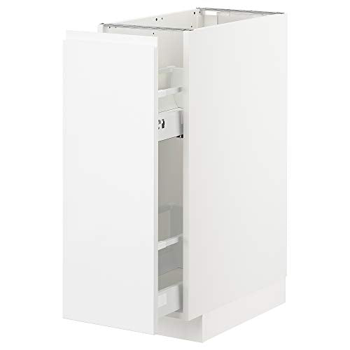 METOD base armadio/estraibile int raccordi 30x61.6x88 cm bianco/Voxtorp lucido/bianco