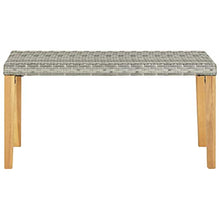 vidaXL Panchina da Giardino 120 cm Grigio Polyrattan Massello d'Acacia