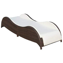 vidaXL Lettino Prendisole in Polirattan Marrone Letto Sdraio Giardino Spiaggia