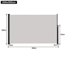 LARS360 Tenda Laterale Tenda da Sole Laterale Protezione Privacy, Parasole, Poliestere e Alluminio, Supporto in Metallo per Balcone e Terrazzo (200 x 300 cm, Grigio)