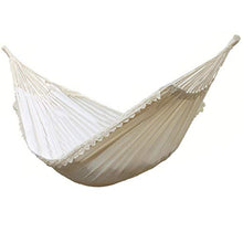 liangzishop Swing Amaca Tassel Lace Hammock Swing Canvas Bianco Doppia Outdoor Portable Camping Swing Garden Garden Hammock Sedia Amaca 78.7x59 Pollici Altalena da Giardino