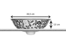 Celaste – Lavandino messicano in ceramica – Cerames | Vasca 40,5 cm x 15 cm | Lavabo da appoggio in Messico per bagno, ospiti, WC