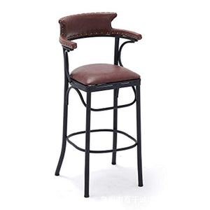 YDD Sedia da Bar Vintage in Ferro battuto, Spugna per Rimbalzo in Pelle PU, Comoda Decorazione per Rivetti per Cuscini, seggiolone per pedaliera Antiscivolo indossabile