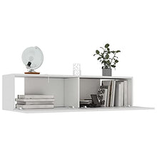 Qnotici Mobile TV Mobile Porta TV Mobile Porta TV Mobile Portaoggetti con 2 Scomparti per Soggiorno 120x30x30 cm, Bianca