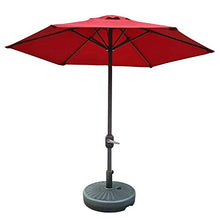 Wgwioo Ombrelloni da Giardino, Ombrellone da Tavolo Impermeabile da 2 M con 6 Stecche in Acciaio/Manovella, Perfetto per Hotel, Spiaggia, Patio, Cortile, Ponte,Rosso,Umbrella+Base