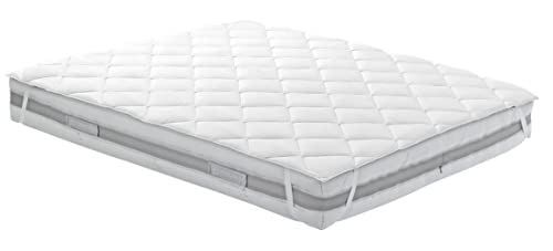 NuvolaNera Topper coprimaterasso trapuntato con elastici – per casa e hotel – alta sensazione di comfort - Matrimoniale 170x200 cm