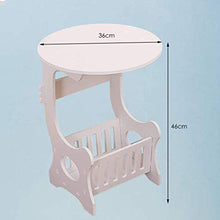 Tamkyo Tavolino da tè Rotondo nel Plastica da Casa, Soggiorno, Scaffale Portaoggetti, Comodino Bianca
