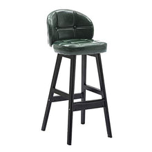 LLT Pratico sgabello Sgabelli di lusso Bar Stool Kitchen Bar colazione cucina contatore sedia di legno solido telaio nero ergonomico Pu Sedile Carico massimo 130Kg,verde,60CM