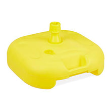 Relaxdays Base per Ombrellone, da Riempire con Acqua o Sabbia, per Aste D: 25-32mm, Supporto in Plastica,43x43 cm,Giallo